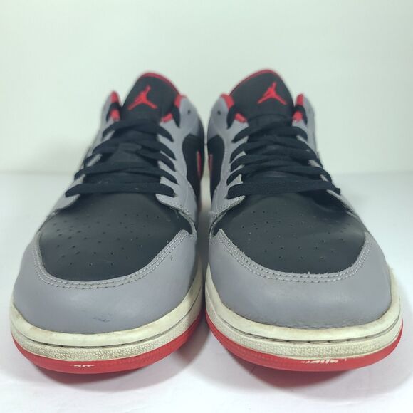 Nike Air Jordan 1 Low Blk Cement Gray Fire Red Men Sz 12 Sneaker Shoe 553558-060 main image 4